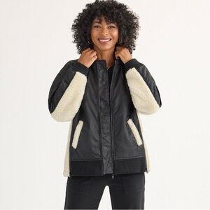 CAbi Black and Cream Bomber Jacket